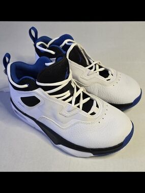 Jordan Kids White, Blue & Black High-Top Sneakers